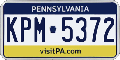 PA license plate KPM5372