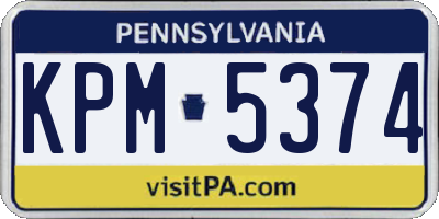 PA license plate KPM5374