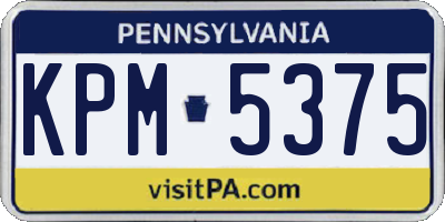PA license plate KPM5375