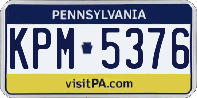 PA license plate KPM5376