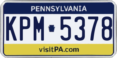 PA license plate KPM5378