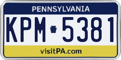 PA license plate KPM5381