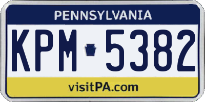 PA license plate KPM5382