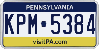 PA license plate KPM5384