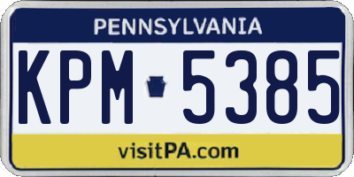PA license plate KPM5385