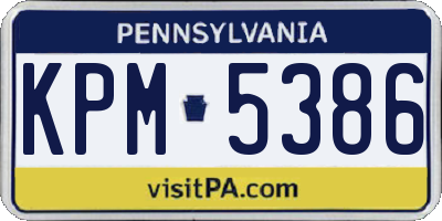 PA license plate KPM5386
