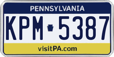 PA license plate KPM5387