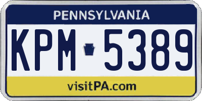 PA license plate KPM5389