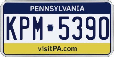PA license plate KPM5390
