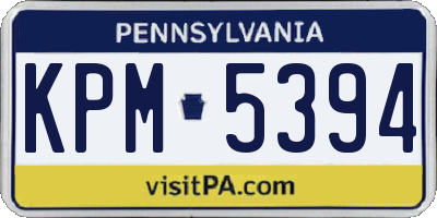 PA license plate KPM5394