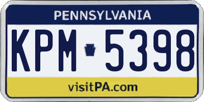 PA license plate KPM5398