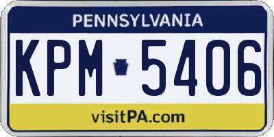 PA license plate KPM5406