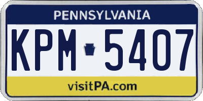 PA license plate KPM5407