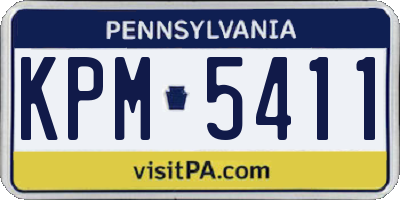 PA license plate KPM5411