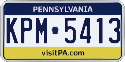 PA license plate KPM5413