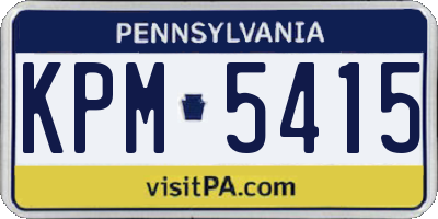 PA license plate KPM5415