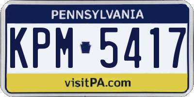 PA license plate KPM5417