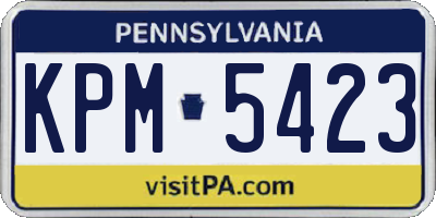 PA license plate KPM5423