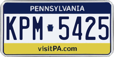 PA license plate KPM5425