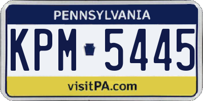 PA license plate KPM5445