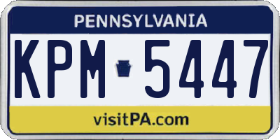 PA license plate KPM5447