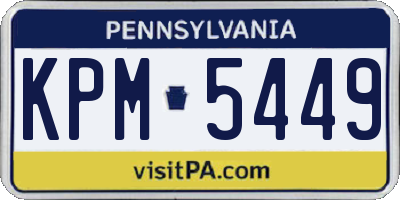 PA license plate KPM5449