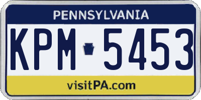 PA license plate KPM5453