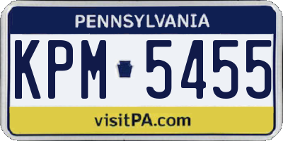 PA license plate KPM5455
