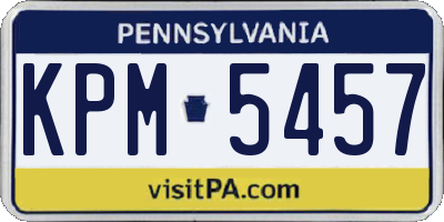 PA license plate KPM5457