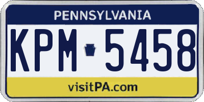 PA license plate KPM5458
