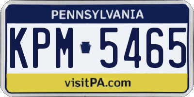 PA license plate KPM5465