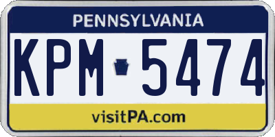 PA license plate KPM5474