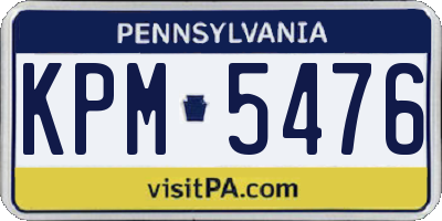PA license plate KPM5476