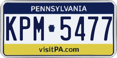 PA license plate KPM5477