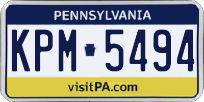 PA license plate KPM5494
