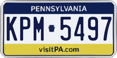 PA license plate KPM5497