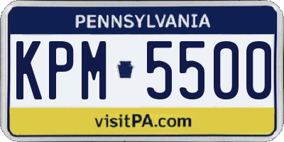 PA license plate KPM5500