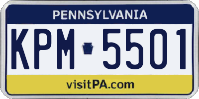 PA license plate KPM5501
