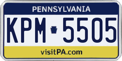 PA license plate KPM5505