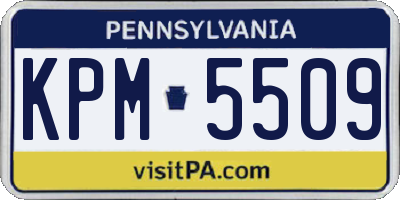PA license plate KPM5509