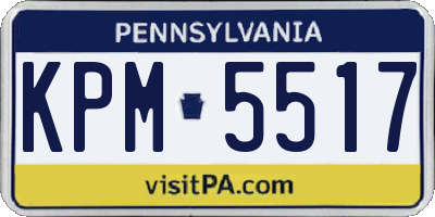 PA license plate KPM5517
