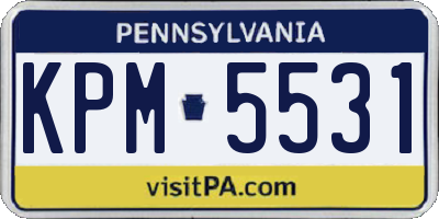 PA license plate KPM5531