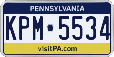 PA license plate KPM5534