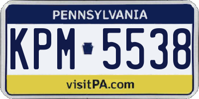 PA license plate KPM5538