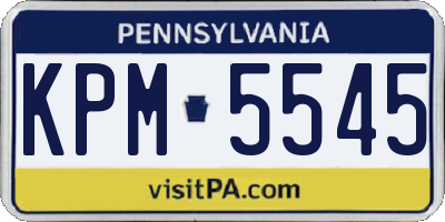 PA license plate KPM5545