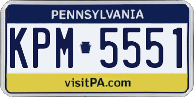 PA license plate KPM5551