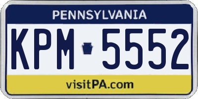PA license plate KPM5552