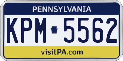 PA license plate KPM5562