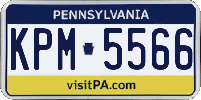 PA license plate KPM5566