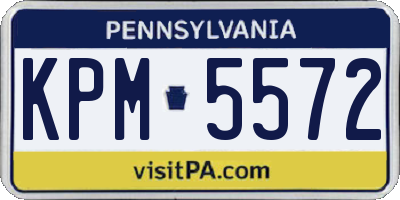 PA license plate KPM5572